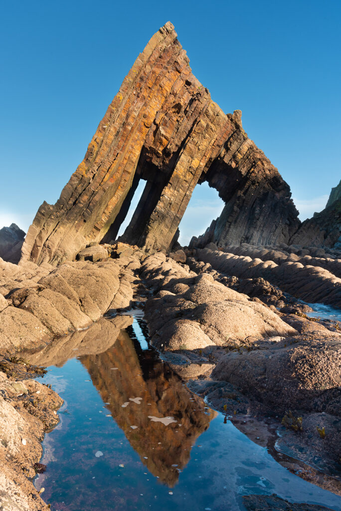 Black church rock in evening light